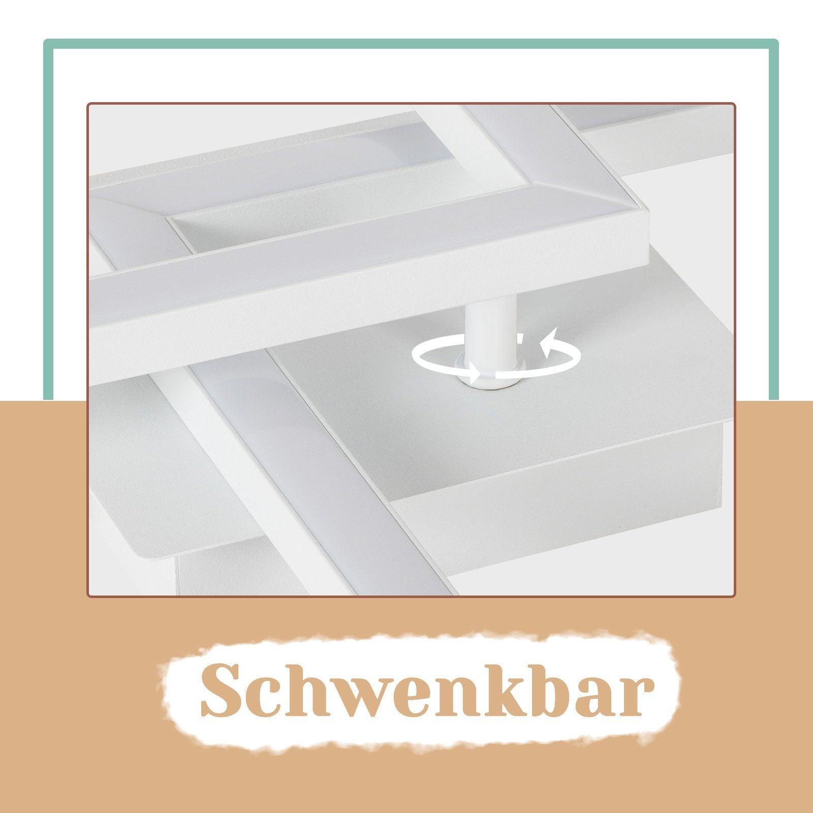 ZMH Lampada da soffitto a LED 24W bianco caldo per cucina e interni