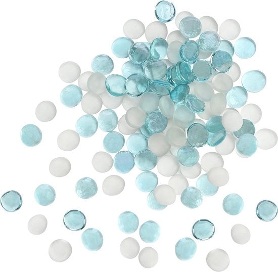 Assortimento di piccoli cristalli di vetro (95-105 pezzi) 500g - 20 mm cristalli piani di alta qualità - decorazioni per matrimonio, festa e acquario - riempimento per tavola e vaso