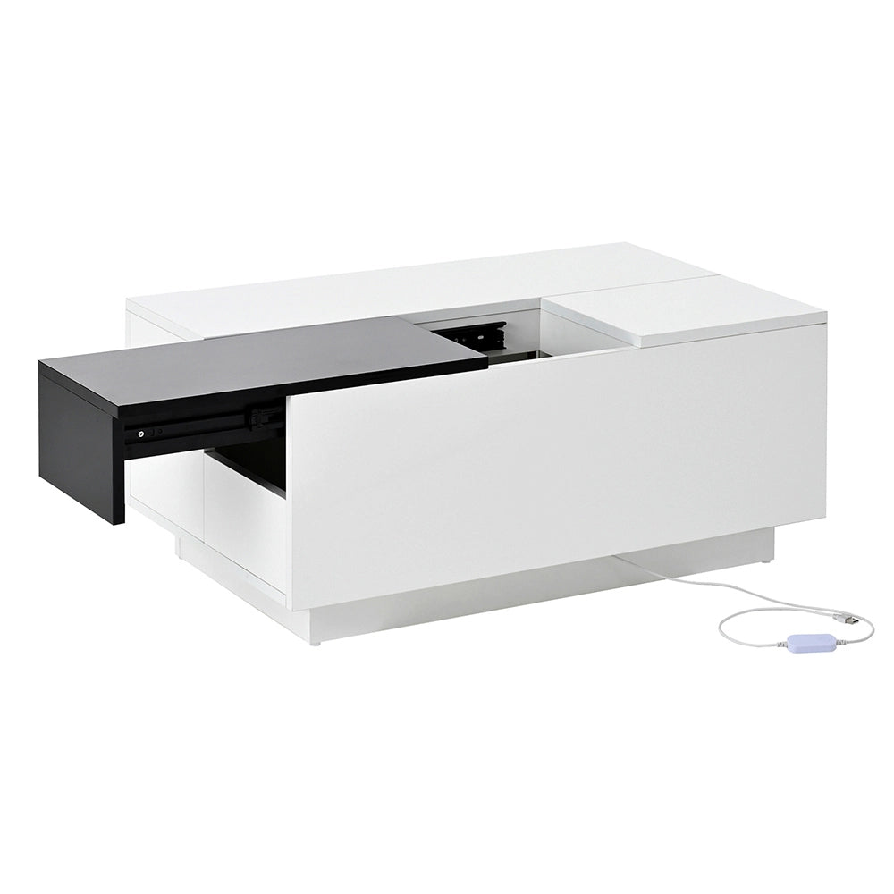 Tavolino-Xylo-Piano scorrevole LED 16 colori spazio nascosto