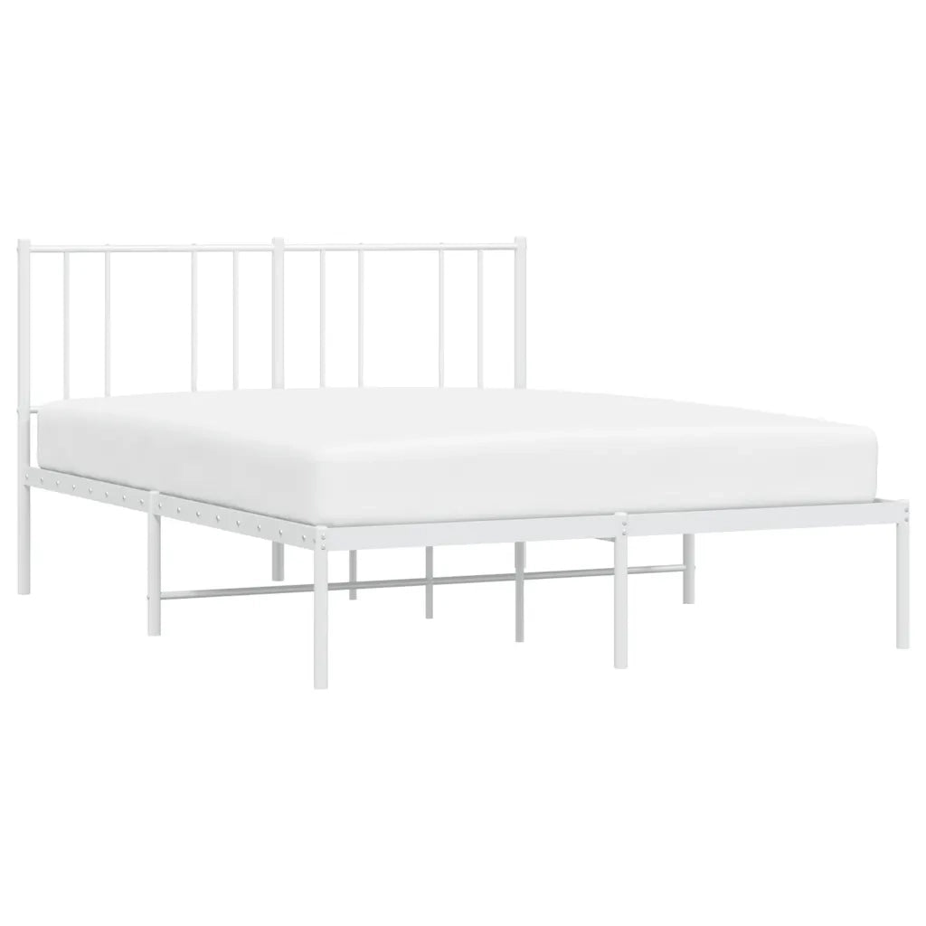 Giroletto con Testiera-Struttura Letto con testiera Metallo Bianco 140x200 cm 964403