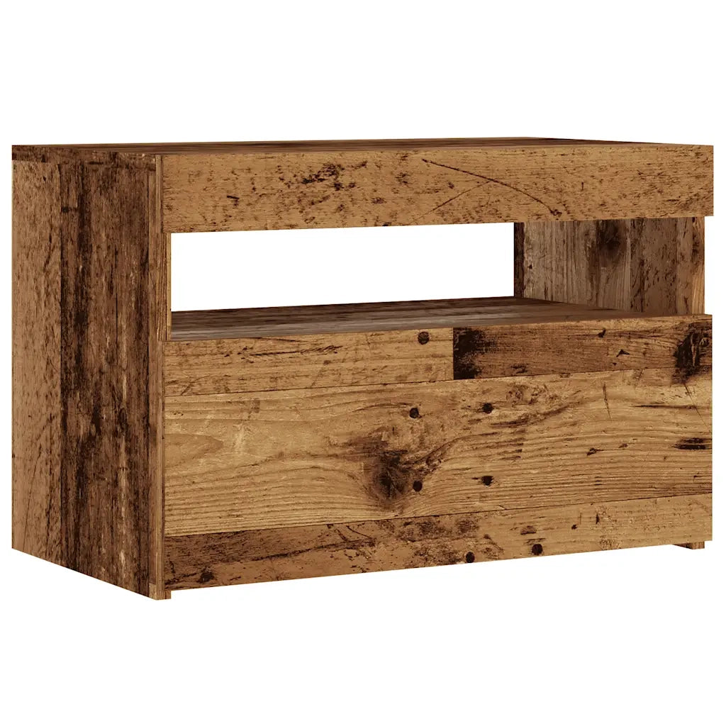 Mobile TV | Armadietto TV | Mobile Porta TV con LED Legno Antico 60x35x40 cm Multistrato