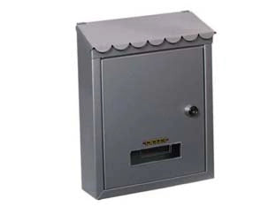 CASSETTA POSTALE MEDIA CON TETTO E CHIAVE A CILINDRO GRIGIA  cm.21x7x30h.  colore grigio    QUALITY