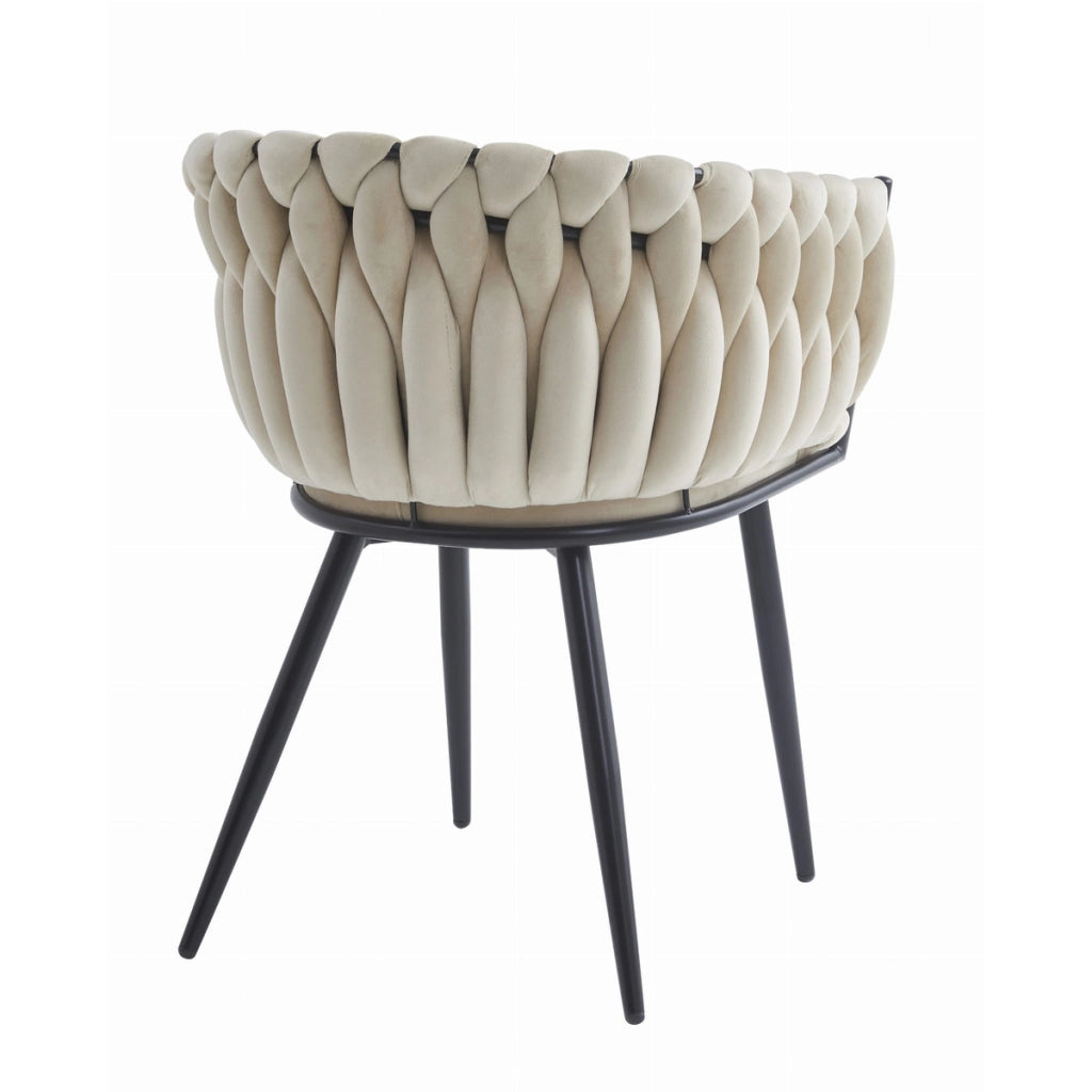 Set di 2 sedie Orion in velluto beige e metallo nero