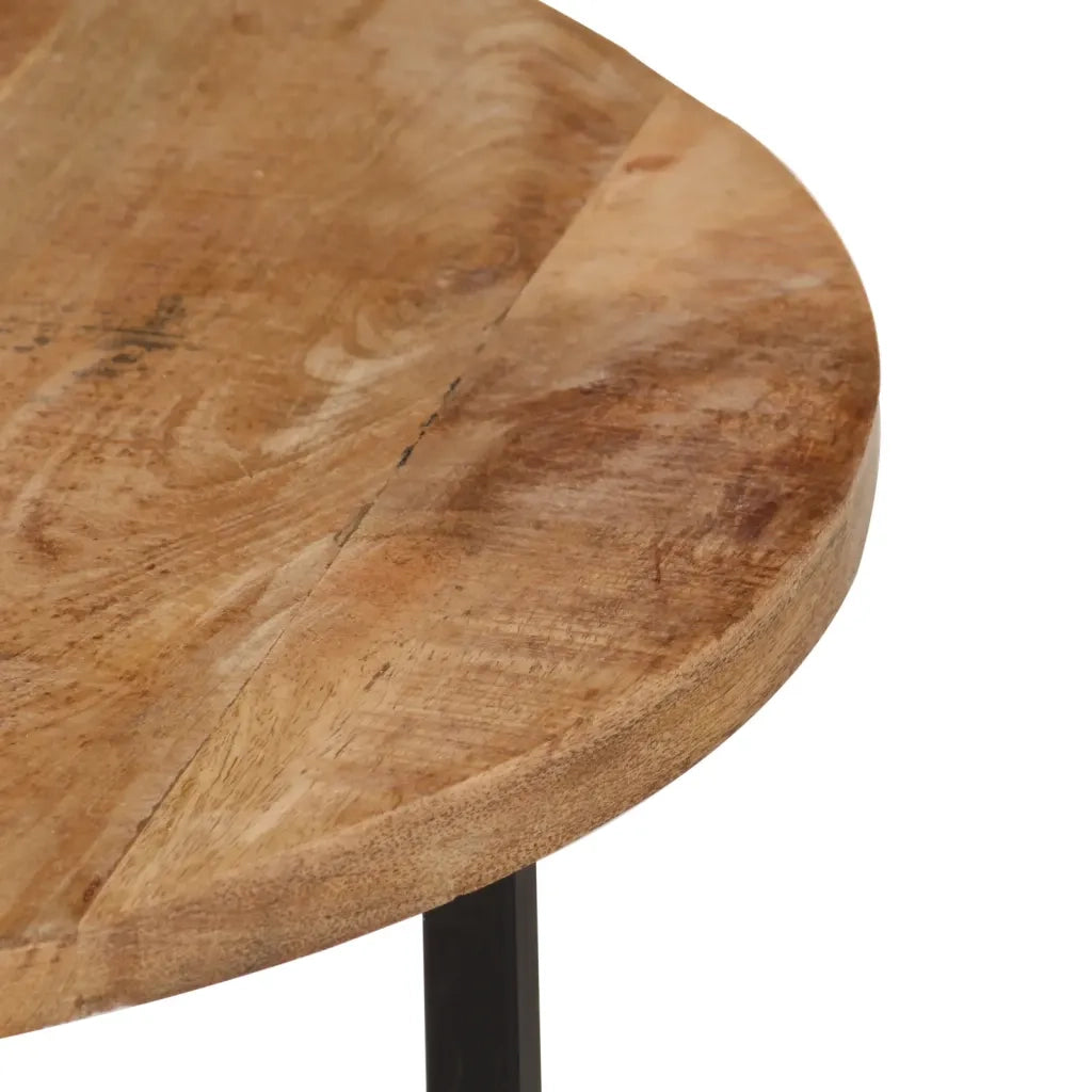 Tavolino da Salotto 54x54x35 cm Legno Massello Mango e Ferro 371968