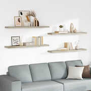Scaffali a Parete 4 pz Rovere 120x23,5x3,8 cm in MDF 323885