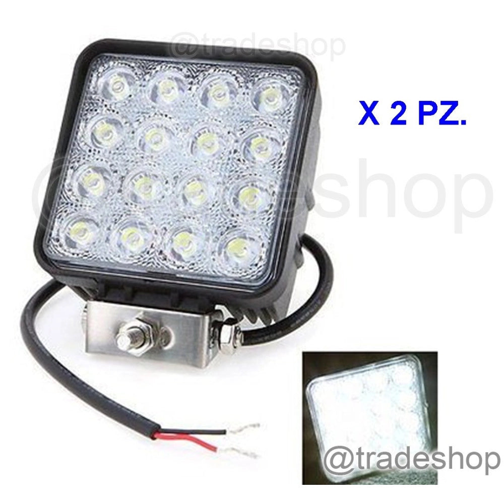 Trade Shop - Coppia Fari Supplementari Profondità Auto Fuoristrada Suv 16 Led 6000k Ip68 -