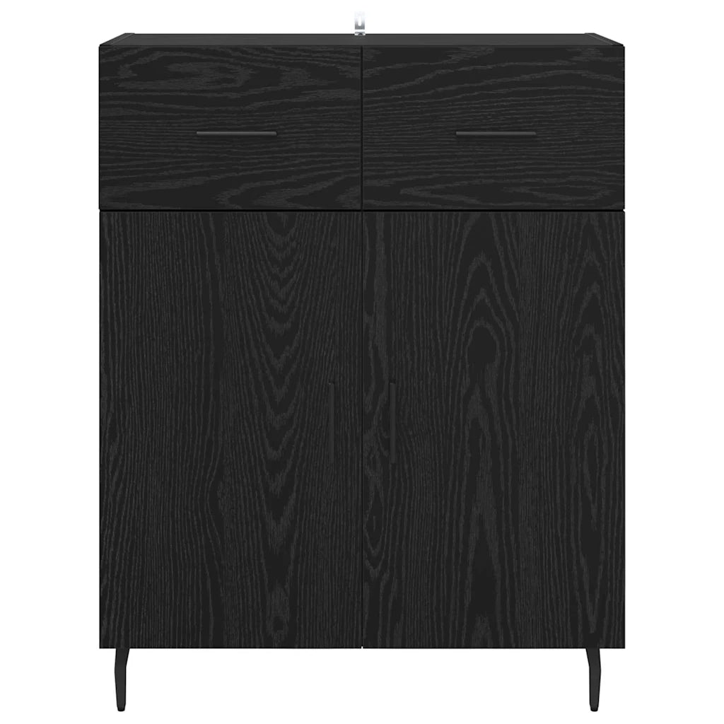 Credenza-Buffet-Armadio da cucina Rovere Nero 69,5 x 34 x 90 cm Legno multistrato 714464