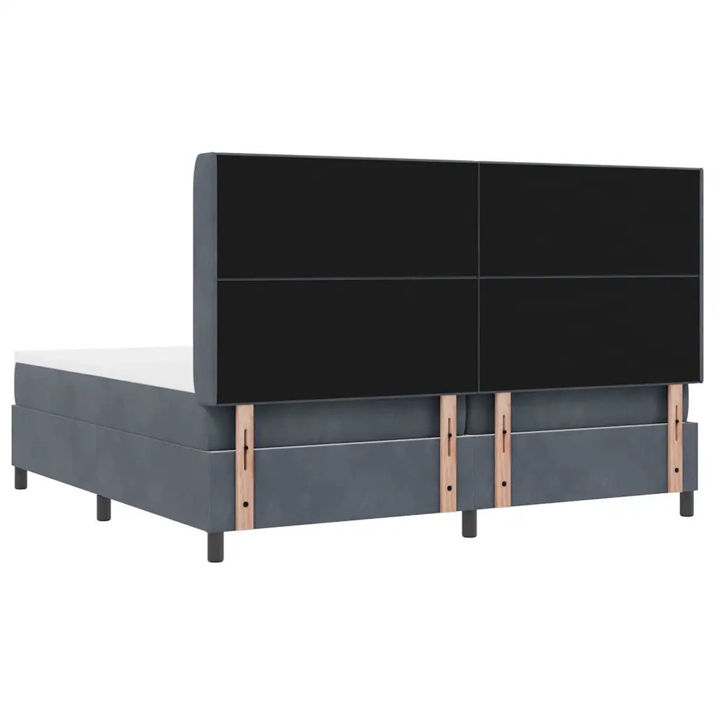 Letto a molle con strisce LED Grigio scuro 200 x 200 cm Velluto 3343887