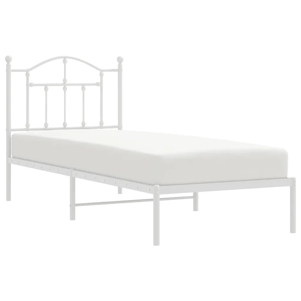 Giroletto con Testiera Metallo Bianco 90x200 cm 353481