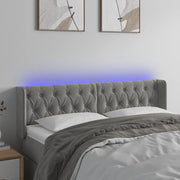 Testiera-Testata Decorativa Grigio Chiaro a LED 147x16x78/88 cm in Velluto 862481