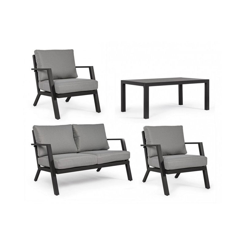 Set da giardino salotto antracite YK13 4 pezzi