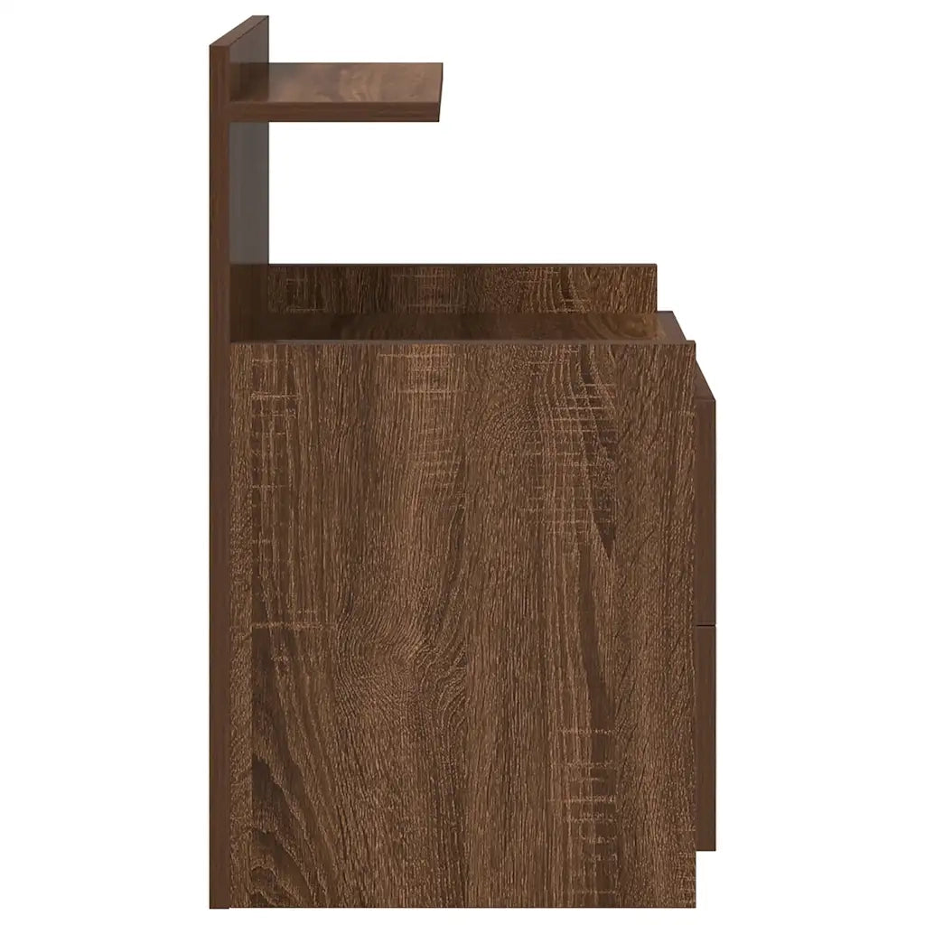 Comodini 2 pz con 2 cassetti in rovere marrone 40x36,5x62 cm 858645