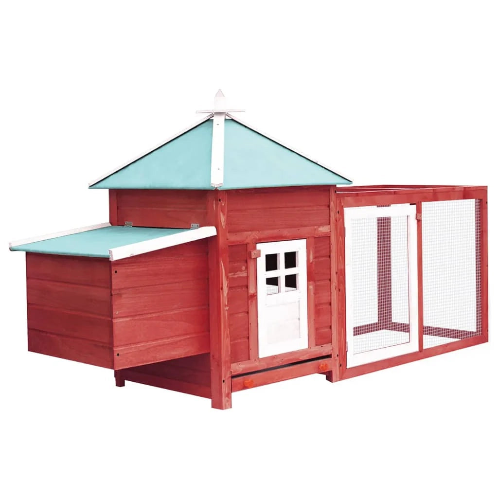 Pollaio con nido 193 x 68 x 104 cm legno massello di abete rosso 02_0001675