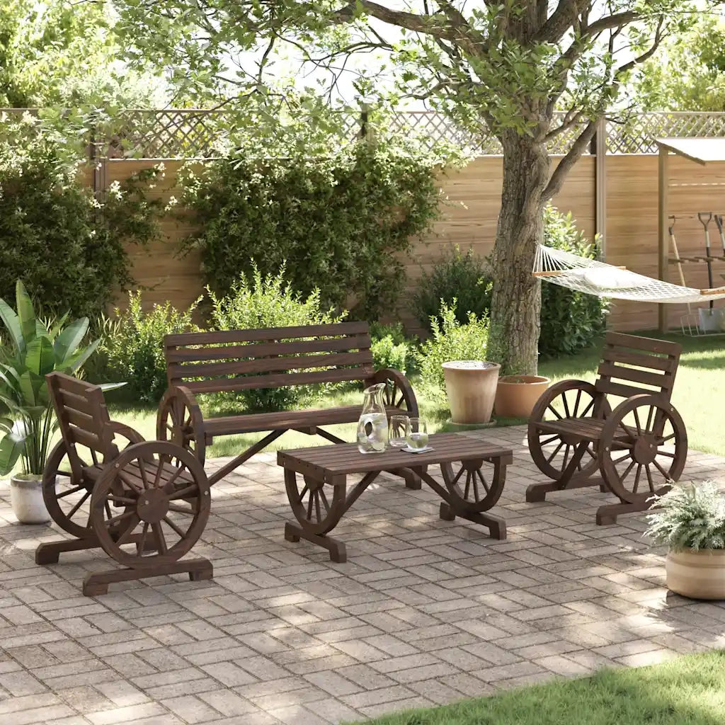 Set Salotto da Giardino 4 pz in Legno Massello di Abetecod mxl 116541