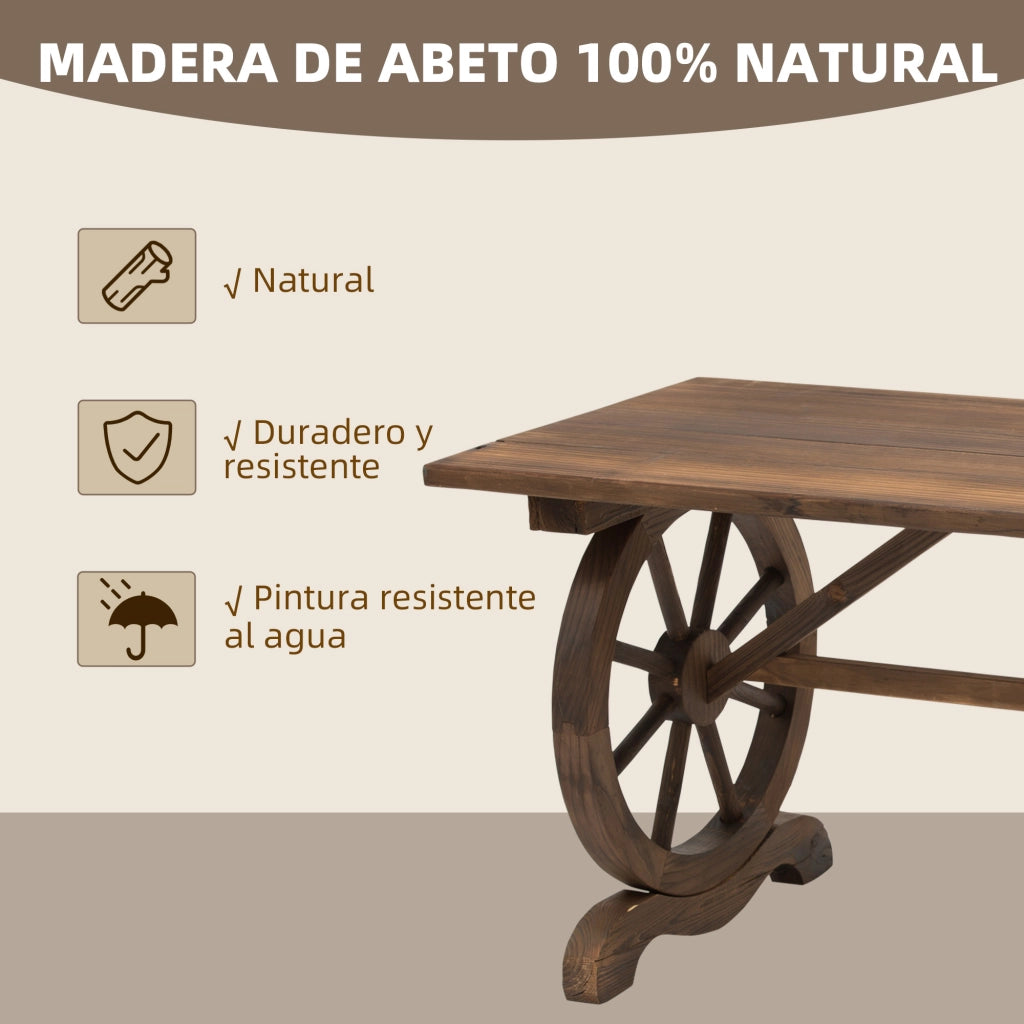 Tavolo da Giardino in Legno di Abete ¨C zephmum ¨C Patine Carbonizzate 110x60x65 cm