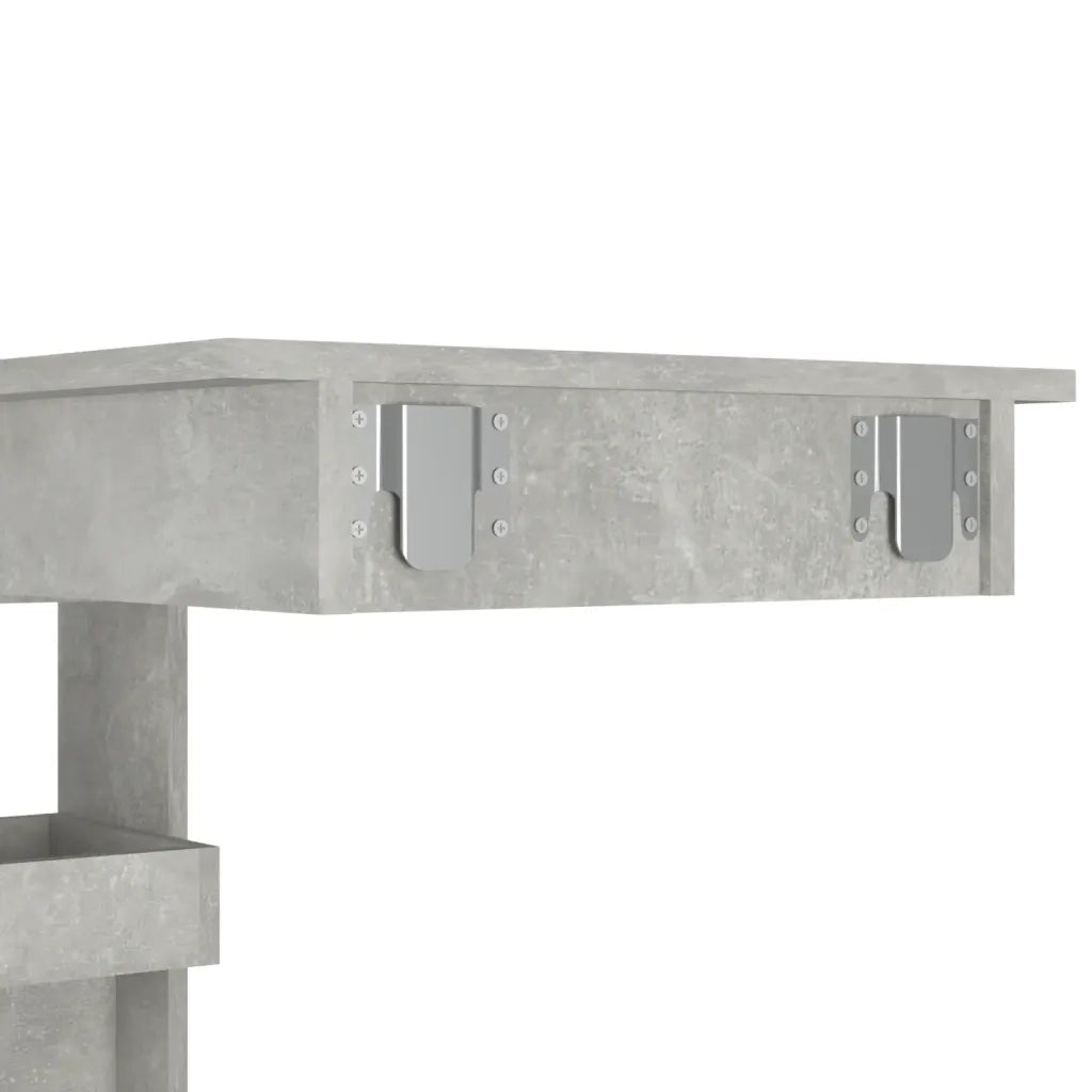 Bancone da Muro Grigio Cemento 102x45x103,5 cm Legno Compensato 811785