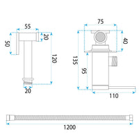 Rubinetto Bidet Rea Foss Clif Brush Gold