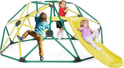 Cupola di Arrampicata, Struttura per Arrampicata con Scivolo, Capacità di Carico di 180 KG, per Bambini da 3 a 10 Anni, Ideale per Palestra, Cortile e Giardino (Verde+Giallo)