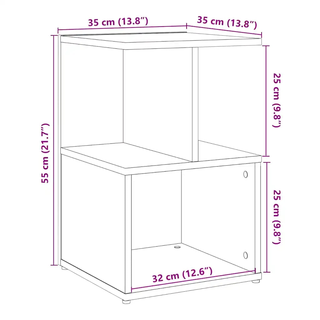 vidaXL Comodino Rovere Artigianale 35x35x55 cm in Legno Multistrato