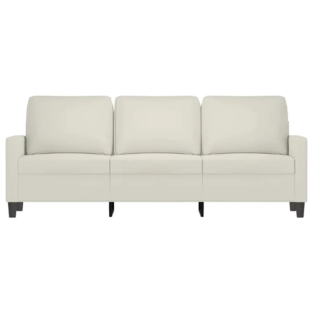 Divano a 3 Posti Crema 180 cm in Velluto 359217