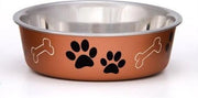Ciotola e Boccale per Cani - Resistenti al Lavastoviglie, con Superficie Antiscivolo e Interno in Acciaio Inossidabile Antibatterico - 8 Colori in Dimensioni da Small a Extra-Large - Colore: Rame, Dimensione: Media - 750ml