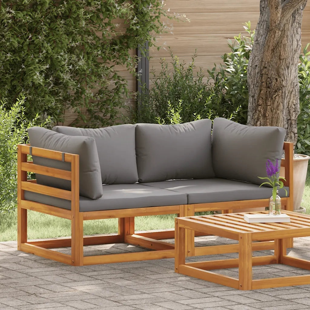 Divani Angolari Modulari 2 pz con Cuscini Grigio Scuro 311852