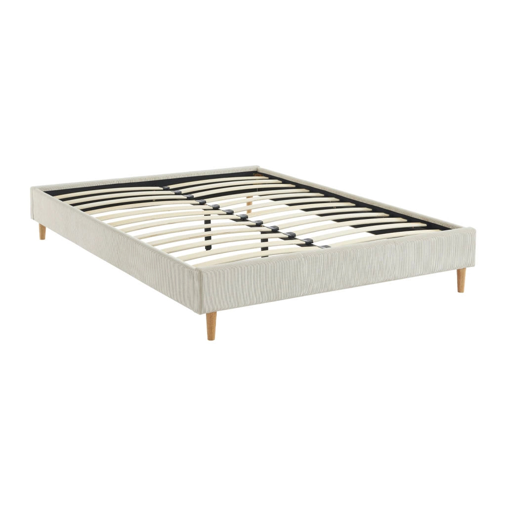 Struttura letto in velluto a coste fini con rete a doghe, 140x190cm,