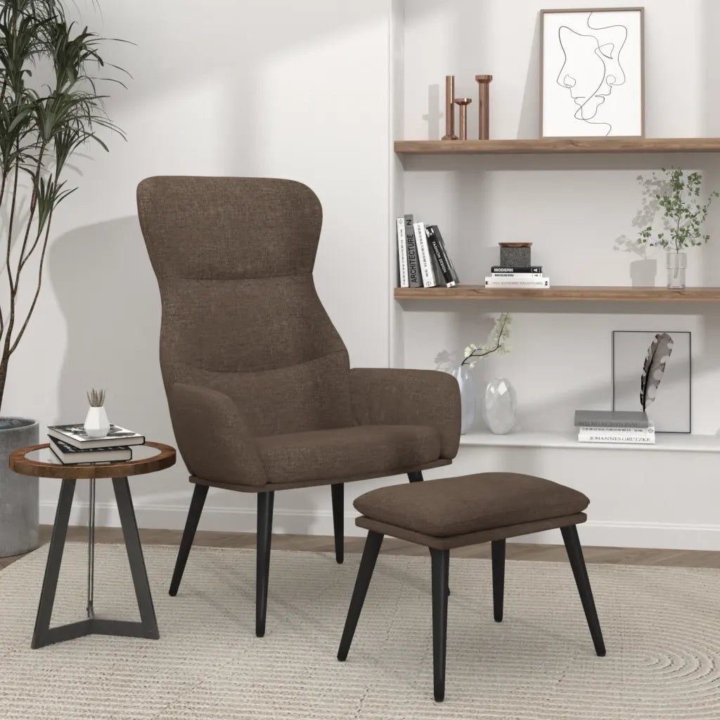 Poltrona Relax con Poggiapiedi Tortora in Tessuto cod mxl 5907