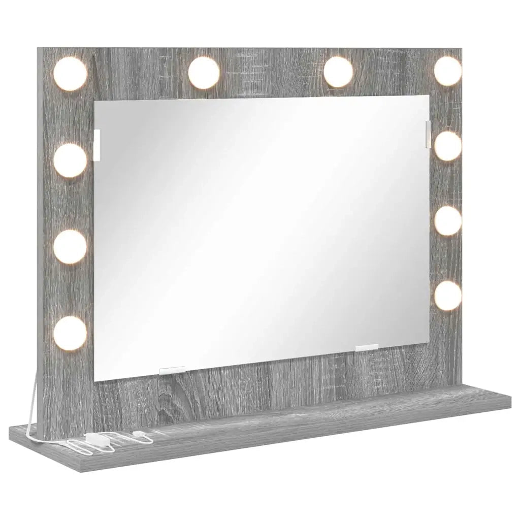 Specchio da Vanità Rettangolare Grigio Sonoma 60 x 45 x 18 cm 868314