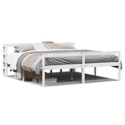 Letto matrimoniale | Letto per adulti | Letto Anziani con Testiera Bianco 200x200cm Legno Massello Pino