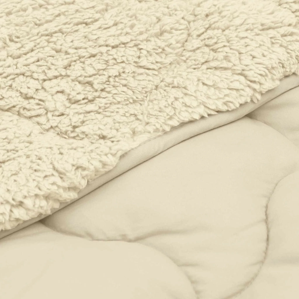 Piumone | Duvet Invernale Crema 155 x 200 cm Microfibra e Fleece Teddy
