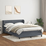 vidaXL Giroletto a Molle con Materasso Grigio Scuro 160x210 cm Velluto