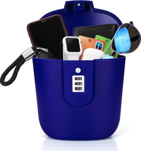 Cassa di sicurezza portatile, cassaforte portatile, portatile cassaforte numerale per spiaggia, campeggio, viaggio, sport, shopping (blu)