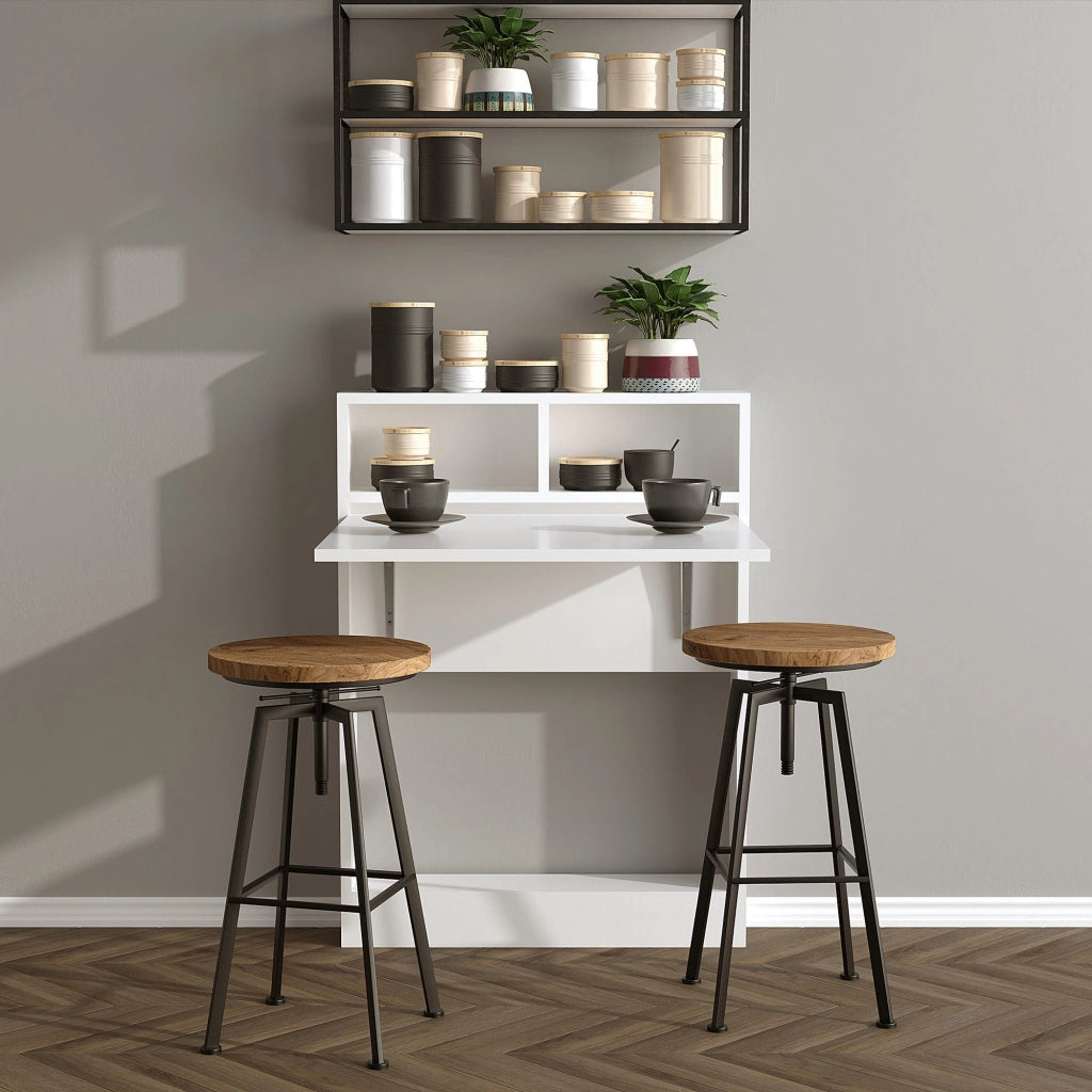 Tavolo da pranzo pieghevole in legno "Bracked" - 70 x 15 x 96 cm - Bianco