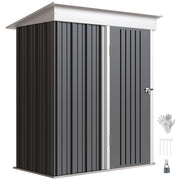 Capanno per attrezzi da giardino in acciaio ondulato ¨C zephmum ¨C colore grigio scuro