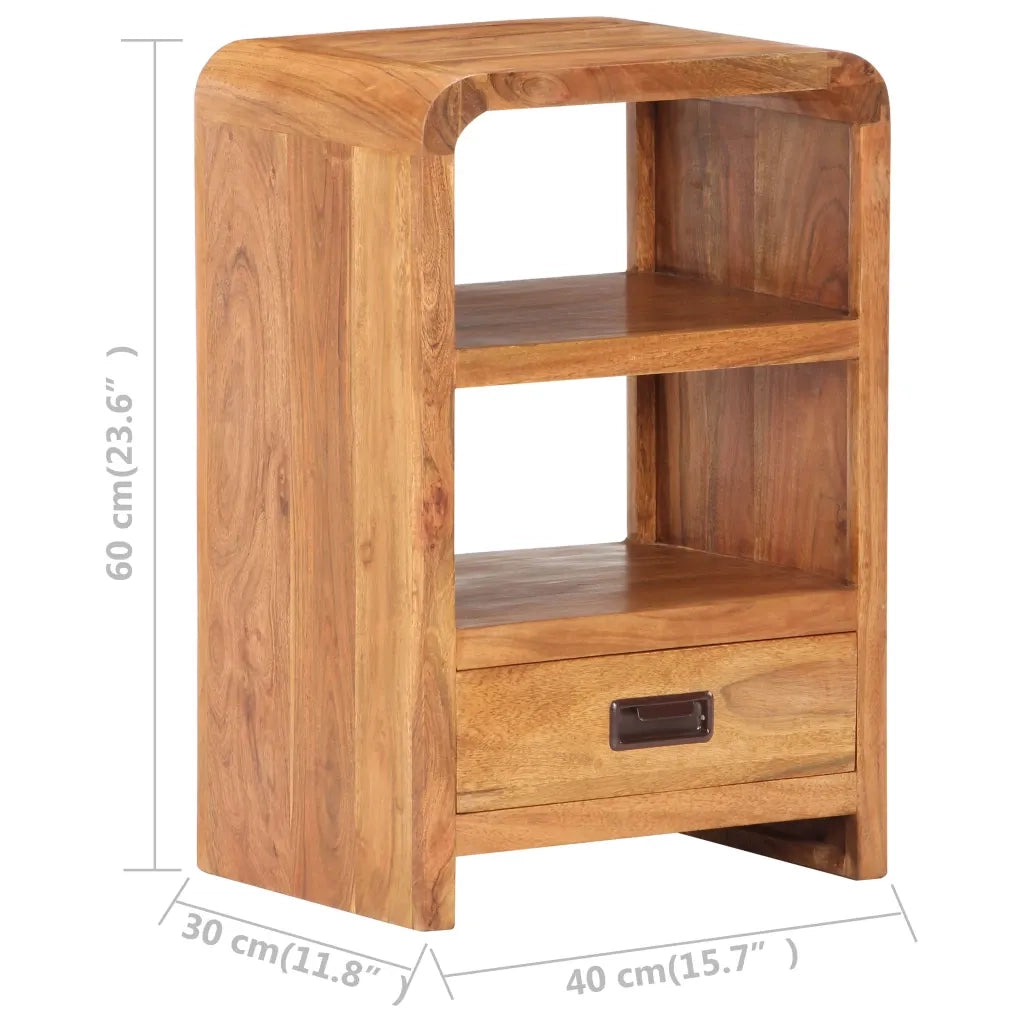 Comodino 40x30x60 cm in Legno Massello Acacia Finitura Miele cod mxl 31047