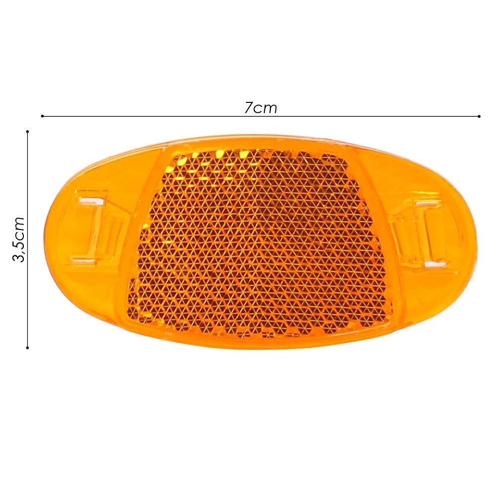Trade Shop - 2 Riflettori Catarifrangenti Ovale Per Ruote Anteriore Posteriore Bici Xc-1621 -