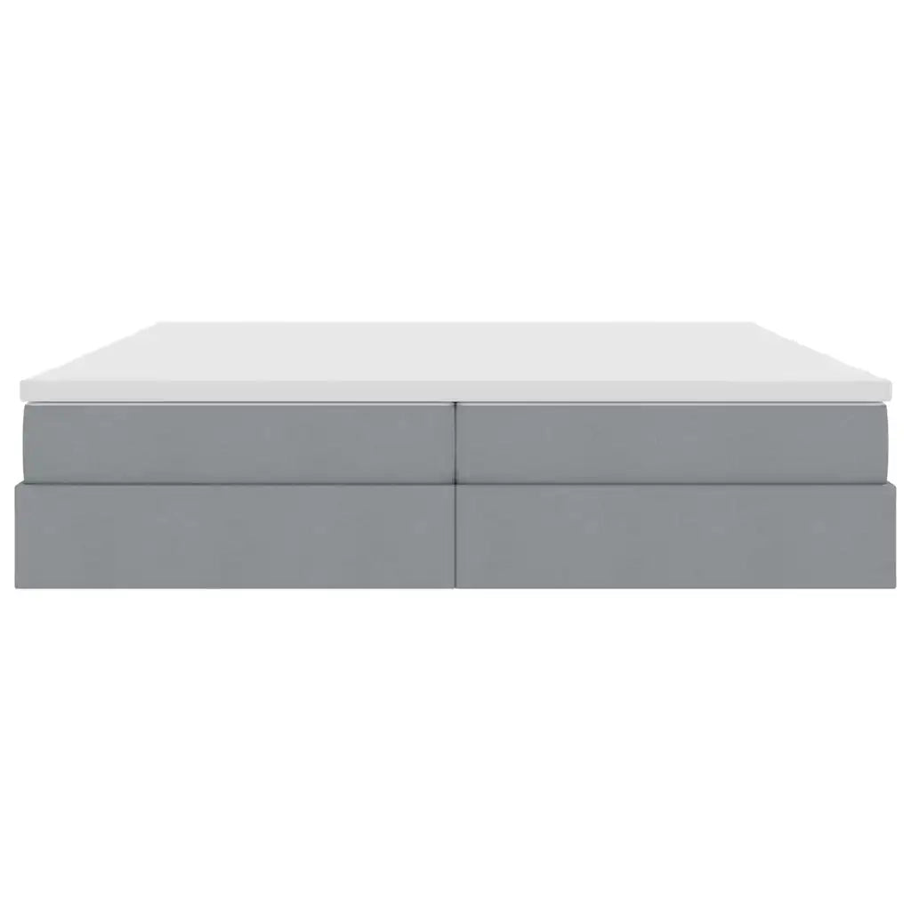 Letto con contenitore e materasso Grigio chiaro 200 x 200 cm 3370248