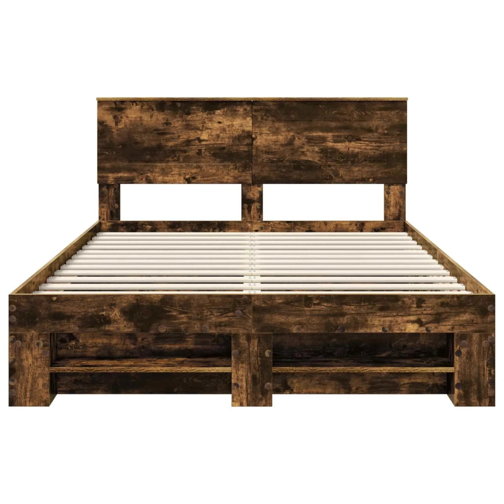 Struttura del letto Rovere fumé 140 x 200 cm Legno multistrato
