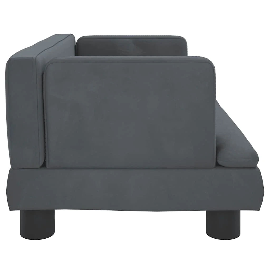 Cuccia per cani comoda cesta da divano velluto grigio scuro 60 x 40 x 30 cm 02_0043162