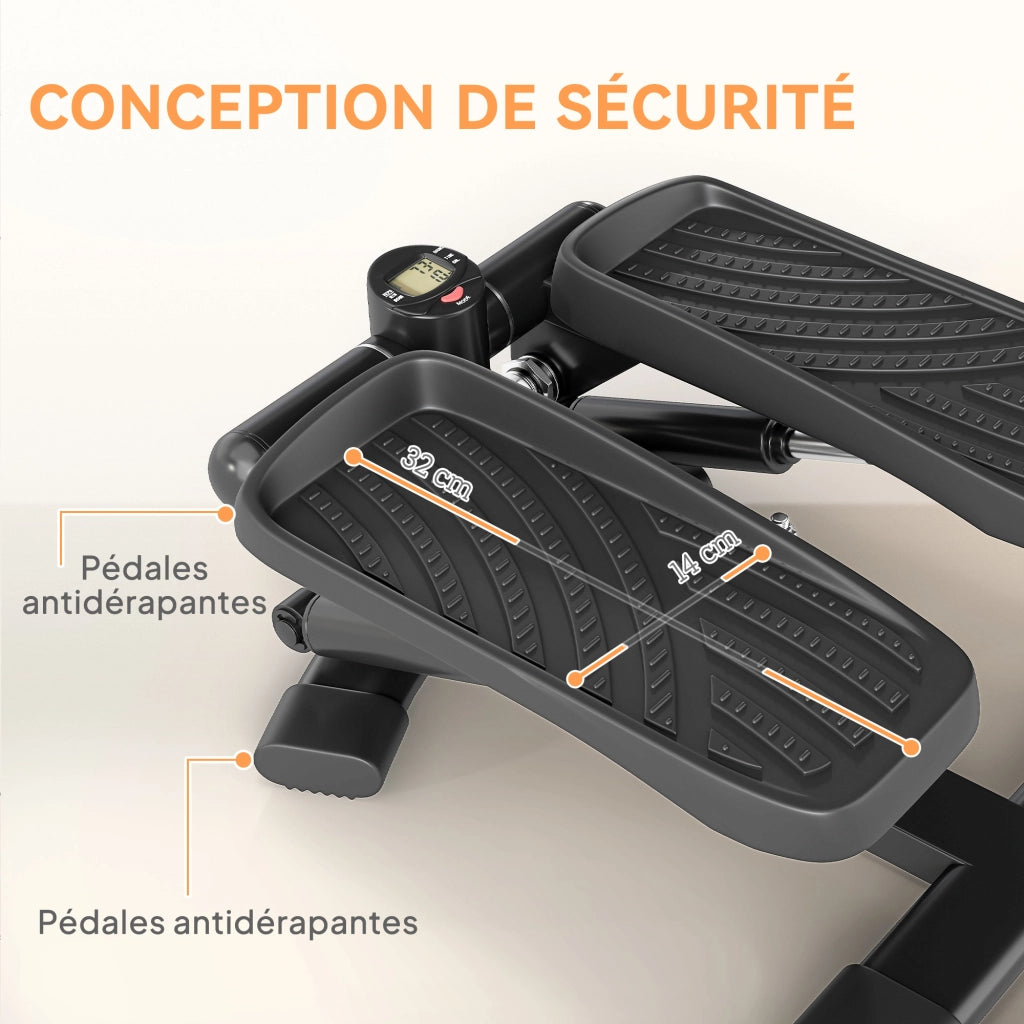 Stepper Fitness 2 in 1 con Display LCD ¨C zephmum ¨C Nero 42x34x22 cm