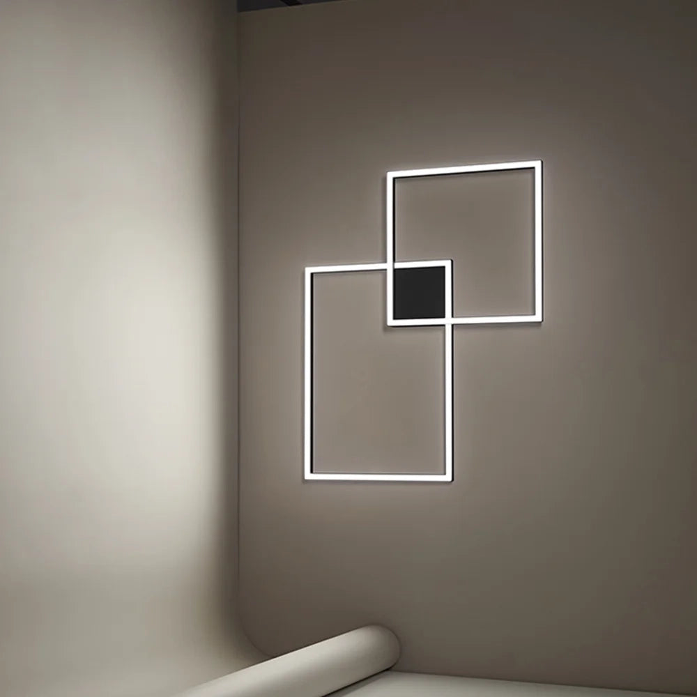 Plafoniera Moderna Cross Alluminio Nero Opaco Led 64W Dimmerabile Ip20