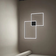 Plafoniera Moderna Cross Alluminio Nero Opaco Led 64W Dimmerabile Ip20