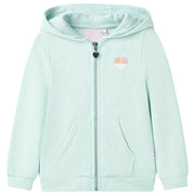 Felpa con Cappuccio e Cerniera da Bambina Menta Chiaro Misto 92cod mxl 111433