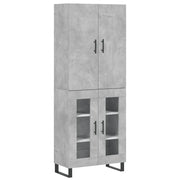 Credenza | Madia | Buffet da pranzo | Armadio da pranzo Grigio Cemento 69,5x34x180 cm in Legno Multistrato