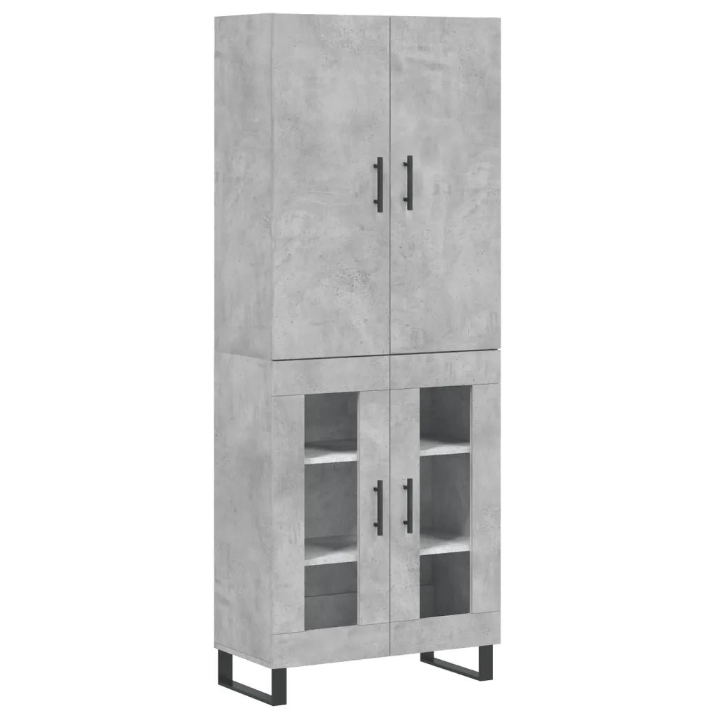 Credenza | Madia | Buffet da pranzo | Armadio da pranzo Grigio Cemento 69,5x34x180 cm in Legno Multistrato