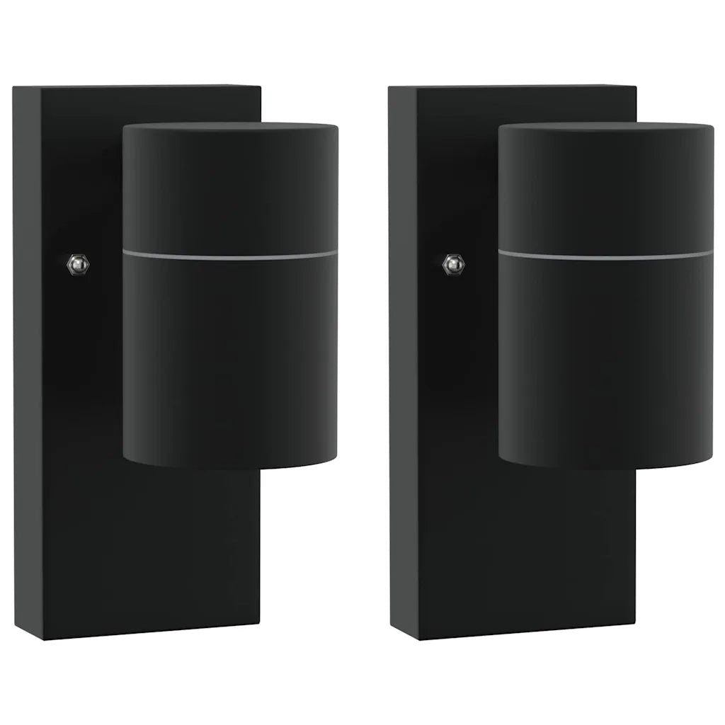 Lampada da Parete Esterna 2 pz Nero 6,5 x 10,5 x 16 cm CFW2471481