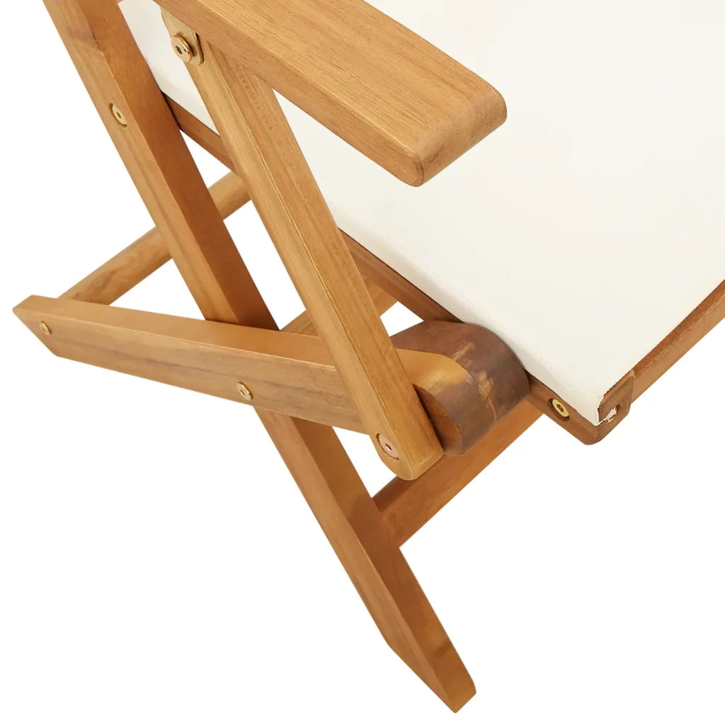 Set da Bistrot 3pz Bianco Crema in Tessuto e Legno Massello 3281796