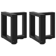 Set di 2 gambe per tavolino a forma di T per personalizzare i mobili 30 x 25 x 31 cm funzionali stile moderno acciaio nero 02_0057270
