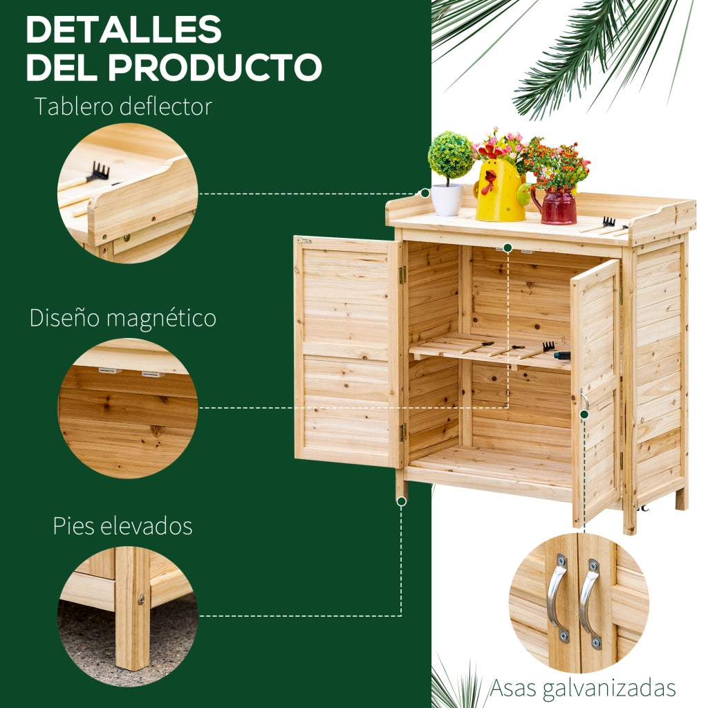 Armadio da Giardino in Legno ¨C zephmum ¨C 83x40x92 Natural